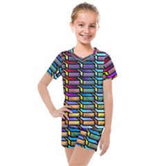 Pattern Background Creativity Kids  Mesh Tee And Shorts Set