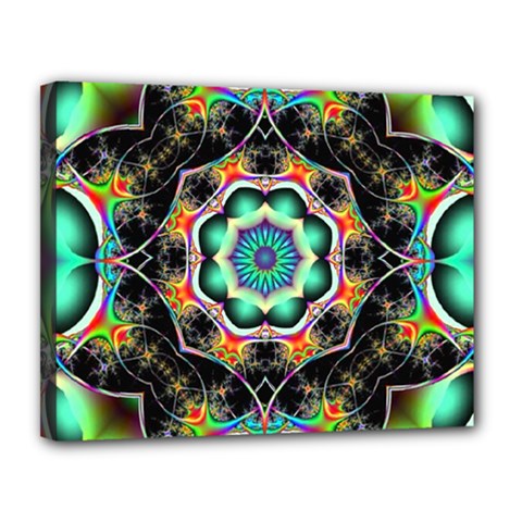 Fractal Chaos Symmetry Psychedelic Canvas 14  X 11  (stretched) by Pakrebo