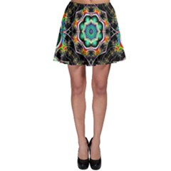 Fractal Chaos Symmetry Psychedelic Skater Skirt by Pakrebo