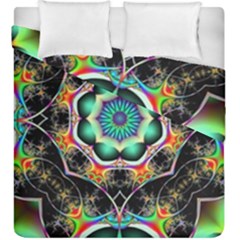 Fractal Chaos Symmetry Psychedelic Duvet Cover Double Side (king Size) by Pakrebo