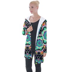 Fractal Chaos Symmetry Psychedelic Longline Hooded Cardigan