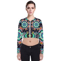 Fractal Chaos Symmetry Psychedelic Long Sleeve Zip Up Bomber Jacket