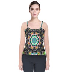 Fractal Chaos Symmetry Psychedelic Velvet Spaghetti Strap Top