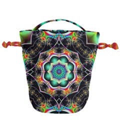 Fractal Chaos Symmetry Psychedelic Drawstring Bucket Bag