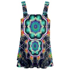 Fractal Chaos Symmetry Psychedelic Kids  Layered Skirt Swimsuit