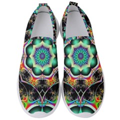 Fractal Chaos Symmetry Psychedelic Men s Slip On Sneakers