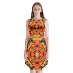 Fractals Graphic Fantasy Colorful Sleeveless Chiffon Dress   by Pakrebo