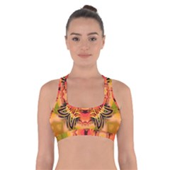 Fractals Graphic Fantasy Colorful Cross Back Sports Bra by Pakrebo