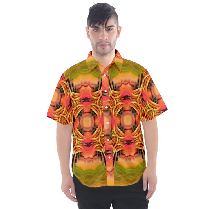 Fractals Graphic Fantasy Colorful Men s Short Sleeve Shirt