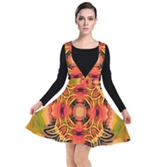 Fractals Graphic Fantasy Colorful Plunge Pinafore Dress