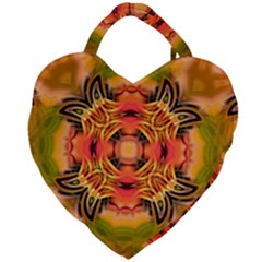 Fractals Graphic Fantasy Colorful Giant Heart Shaped Tote