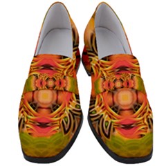 Fractals Graphic Fantasy Colorful Women s Chunky Heel Loafers