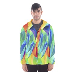 Modern Art Fractal Background Hooded Windbreaker (men) by Pakrebo