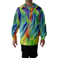 Modern Art Fractal Background Hooded Windbreaker (kids) by Pakrebo