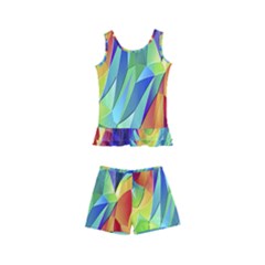 Modern Art Fractal Background Kids  Boyleg Swimsuit