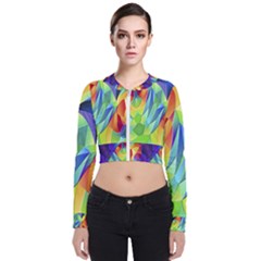 Modern Art Fractal Background Long Sleeve Zip Up Bomber Jacket