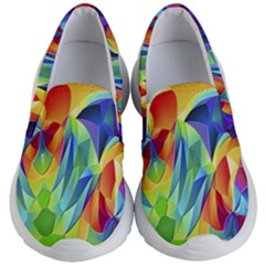 Modern Art Fractal Background Kids  Lightweight Slip Ons