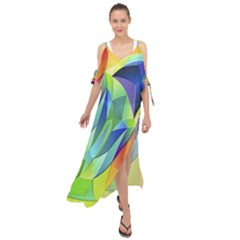 Modern Art Fractal Background Maxi Chiffon Cover Up Dress