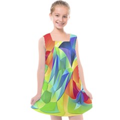 Modern Art Fractal Background Kids  Cross Back Dress