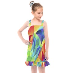 Modern Art Fractal Background Kids  Overall Dress