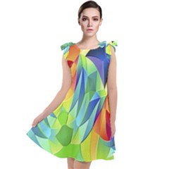 Modern Art Fractal Background Tie Up Tunic Dress