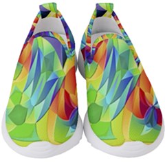 Modern Art Fractal Background Kids  Slip On Sneakers