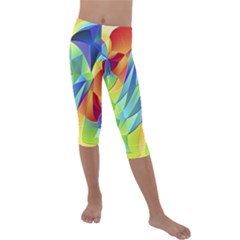 Modern Art Fractal Background Kids  Lightweight Velour Capri Leggings 