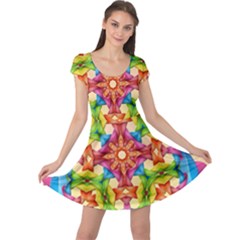 Pattern Tile Background Image Deco Cap Sleeve Dress