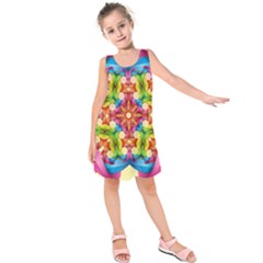 Pattern Tile Background Image Deco Kids  Sleeveless Dress by Pakrebo