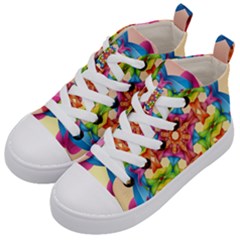 Pattern Tile Background Image Deco Kids  Mid-top Canvas Sneakers