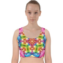 Pattern Tile Background Image Deco Velvet Racer Back Crop Top