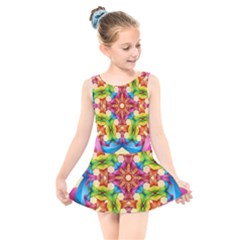 Pattern Tile Background Image Deco Kids  Skater Dress Swimsuit