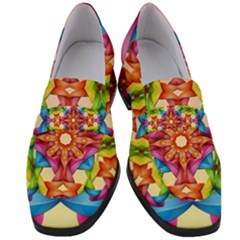 Pattern Tile Background Image Deco Women s Chunky Heel Loafers