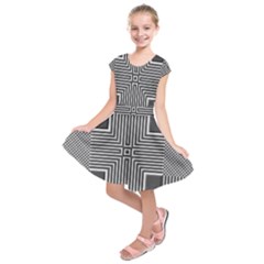 Construction Background Geometric Kids  Short Sleeve Dress by Pakrebo