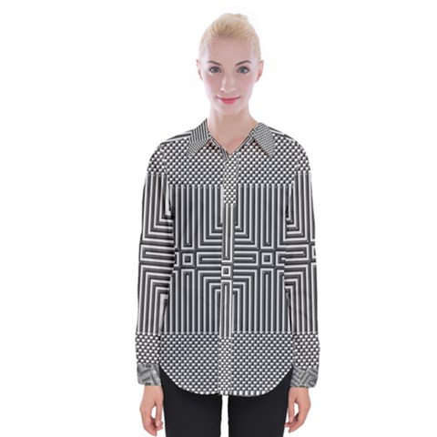 Construction Background Geometric Womens Long Sleeve Shirt by Pakrebo