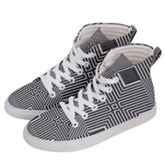 Construction Background Geometric Men s Hi-top Skate Sneakers