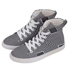 Construction Background Geometric Women s Hi-top Skate Sneakers