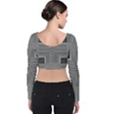 Construction Background Geometric Velvet Long Sleeve Crop Top View2