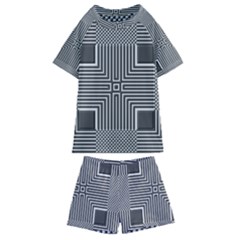 Construction Background Geometric Kids  Swim Tee And Shorts Set