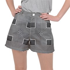 Construction Background Geometric Stretch Ripstop Shorts