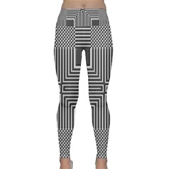 Construction Background Geometric Lightweight Velour Classic Yoga Leggings