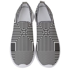 Construction Background Geometric Men s Slip On Sneakers