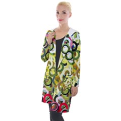 Pattern Background Abstract Color Hooded Pocket Cardigan by Pakrebo