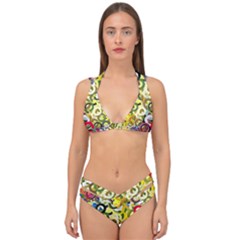 Pattern Background Abstract Color Double Strap Halter Bikini Set