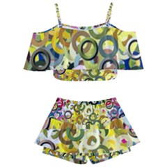 Pattern Background Abstract Color Kids  Off Shoulder Skirt Bikini