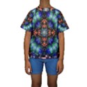 Mosaic Kaleidoscope Form Pattern Kids  Short Sleeve Swimwear View1