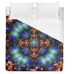 Mosaic Kaleidoscope Form Pattern Duvet Cover (queen Size) by Pakrebo