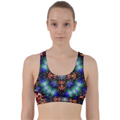 Mosaic Kaleidoscope Form Pattern Back Weave Sports Bra by Pakrebo