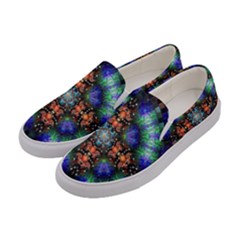 Mosaic Kaleidoscope Form Pattern Women s Canvas Slip Ons by Pakrebo