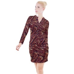 Background Structure Surface Button Long Sleeve Dress